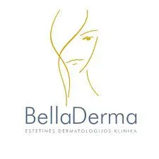 BellaDerma - Plaukų šalinimas Aleksandrito lazeriu 3 Graži moters veido iliustracija su plaukų šalinimo klinikos logotipu BellaDerma.