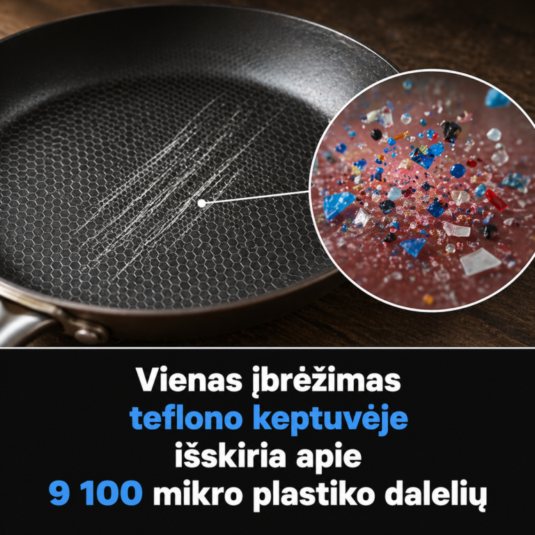 Moksliniai tyrimai: Vienas įbrėžimas teflono keptuvėje išskiria apie 9 100 mikro plastiko dalelių 7 Moksliniai tyrimai: Vienas įbrėžimas teflono keptuvėje išskiria apie 9 100 mikro plastiko dalelių
