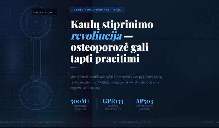 Vokiečių mokslininkai sukūrė „stebuklingą mygtuką“, kuris gali pakeisti osteoporozės gydymą ir padėti išvengti kaulų lūžių, siekiant pagerinti kaulų sveikatą.