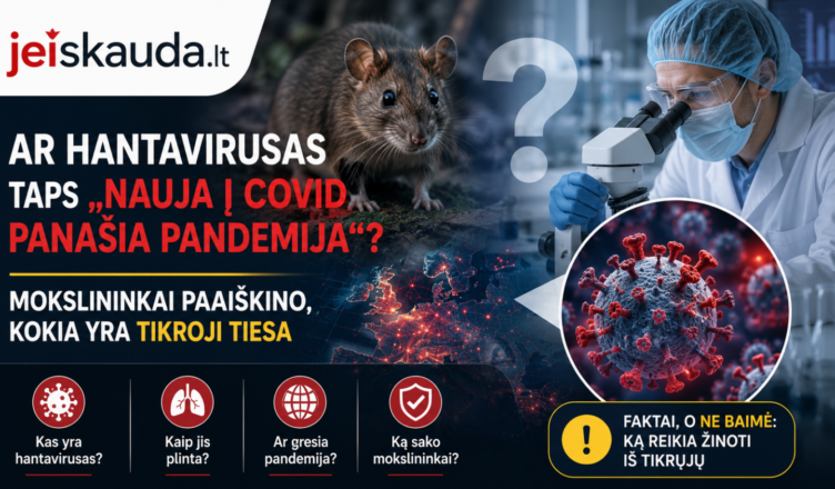 Mokslininkas tiria virusus laboratorijoje, susijusius su hantavirusu ir COVID, aptariant jų pavojų ir tikrąją grėsmę pandemijai, siekiant informuoti apie sveikatą ir prevenciją.