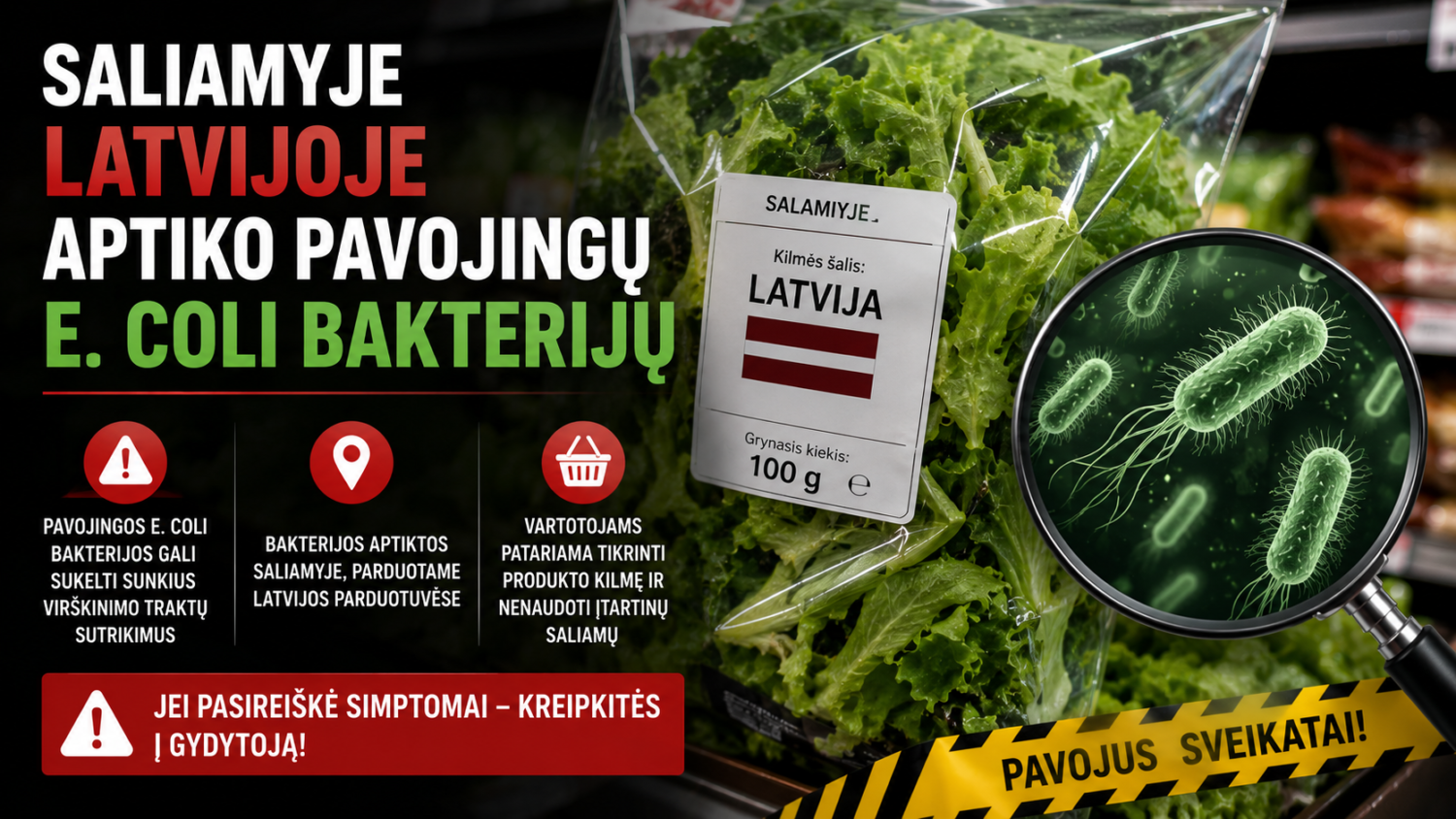 „Biovela“ saliamyje Latvijoje aptiko pavojingų E. coli bakterijų