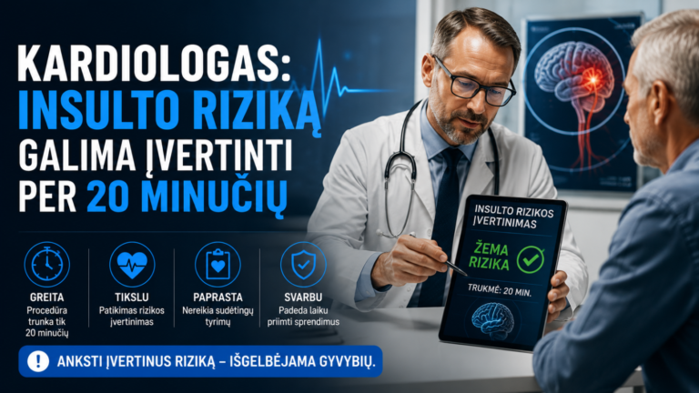 Kardiologas: insulto riziką galima įvertinti per 20 minučių 3 Kardiologas: insulto riziką galima įvertinti per 20 minučių