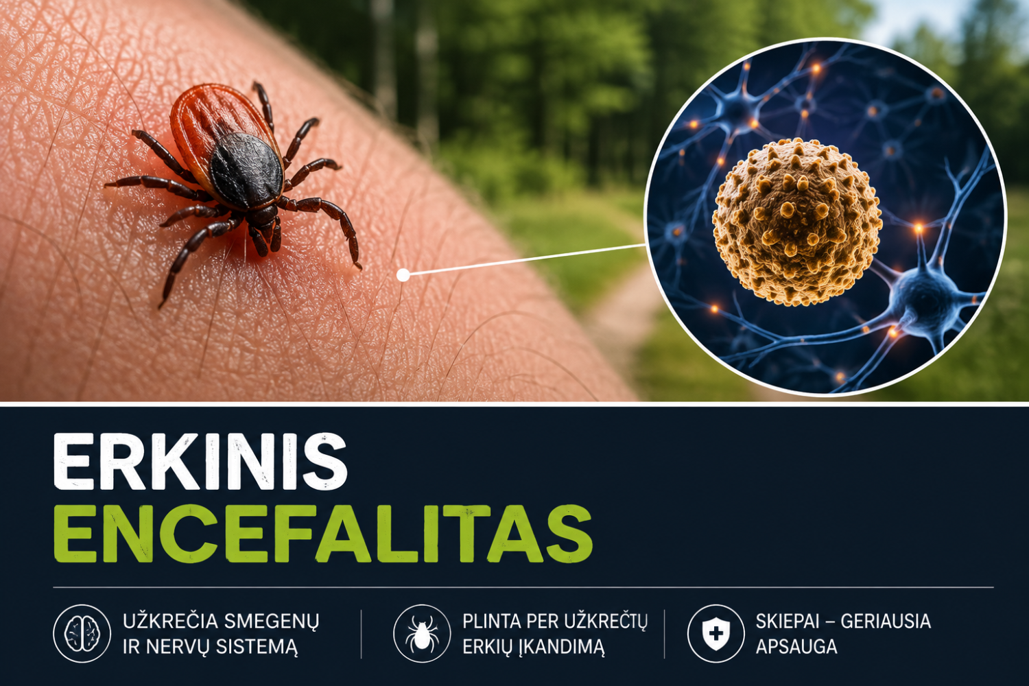 Kas yra erkinis encefalitas. Simptomai ir gydymas. Ką daryti?