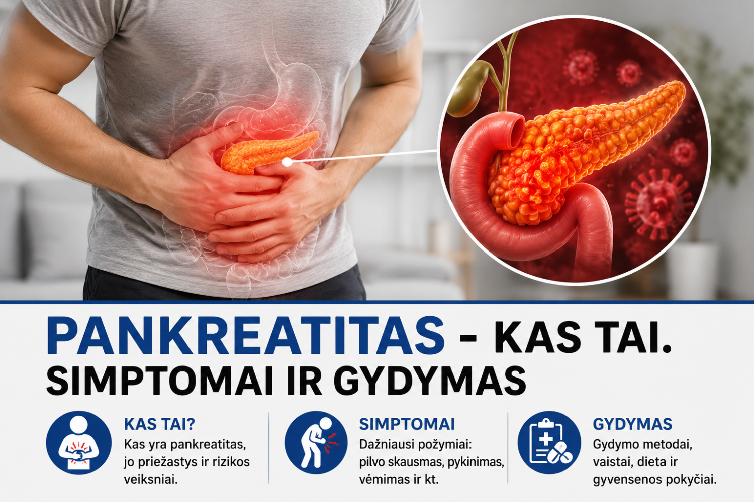 Pankreatitas – Kas tai. Simptomai ir gydymas