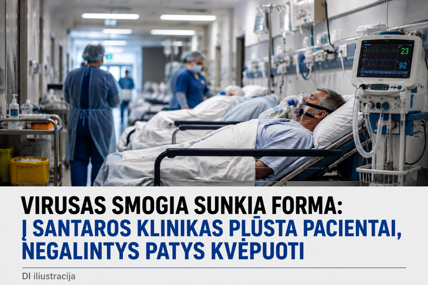 Virusas smogia sunkia forma: į Santaros klinikas plūsta pacientai, negalintys patys kvėpuoti