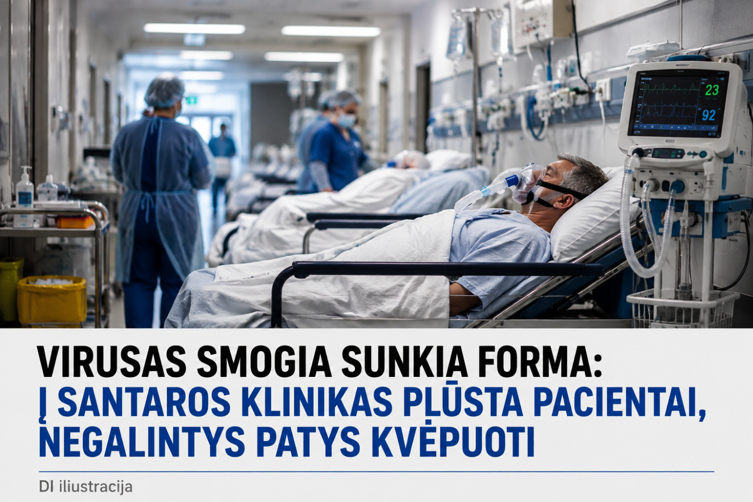 Virusas smogia sunkia forma: į Santaros klinikas plūsta pacientai, negalintys patys kvėpuoti